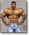 shirtless black muscleman